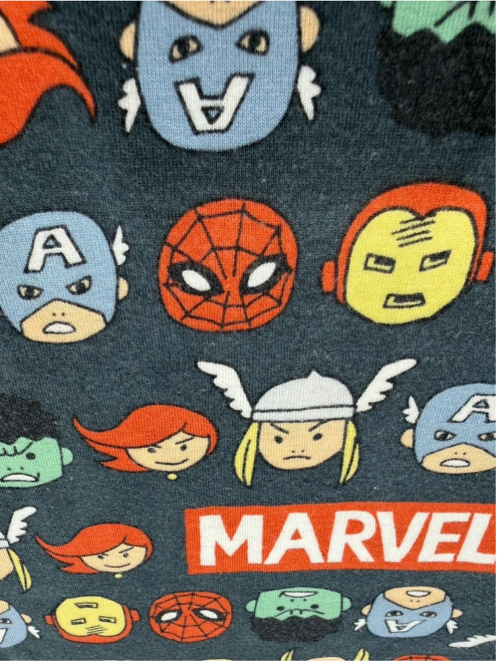 Marvel 18M Pajama Top Multicolor Graphic Print Short Sleeve Superhero Characters